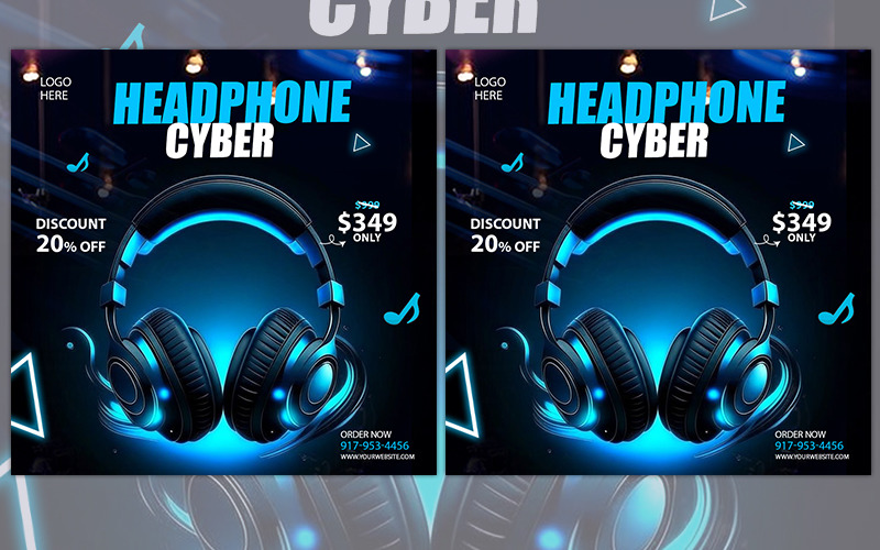 Headphone Music social media designs Social Media