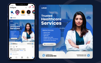 Healthcare Service Social Media Poster Template