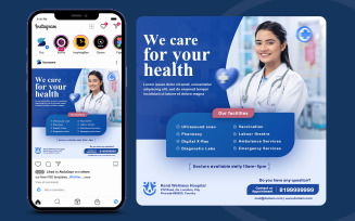 Medical And Healthcare Social Media Poster Template