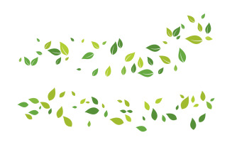 Organic flying Leaf illustration design template v.1