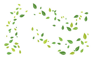 Organic flying Leaf illustration design template v.3