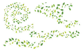 Organic flying Leaf illustration design template v.4