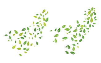 Organic flying Leaf illustration design template v.5