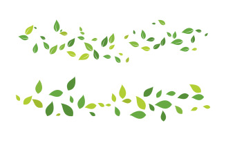 Organic flying Leaf illustration design template v.6