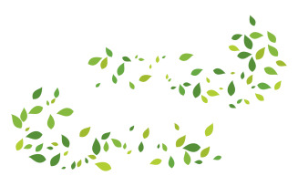 Organic flying Leaf illustration design template v.7