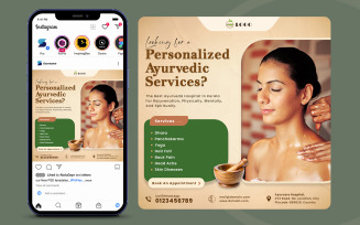 Personalized Ayurveda Services Social Media Poster With PSD