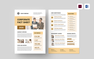 Corporate Fact Sheet | Microsoft Word & Adobe Indesign