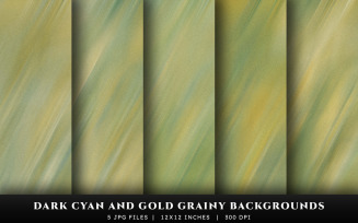 Dark Cyan and Gold Grainy Texture Backgrounds