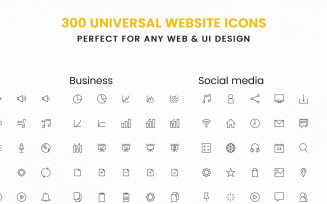 300 Universal Website Icons – Perfect for Any Web & UI Design