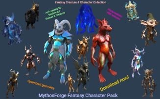 MythosForge Fantasy Character Pack 3D Model