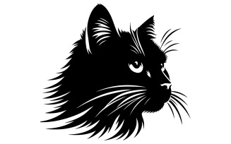 cat silhouette vector art illustration