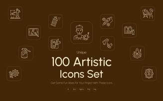 Modern Artistic Icons Set