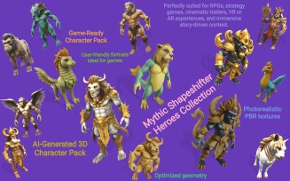 Mythic Shapeshifter Heroes Collection 3D Model