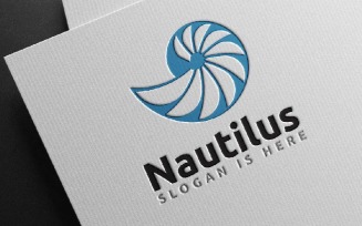 Nautilus Abstract Spiral Propeller Sea Shell Business Logo Template