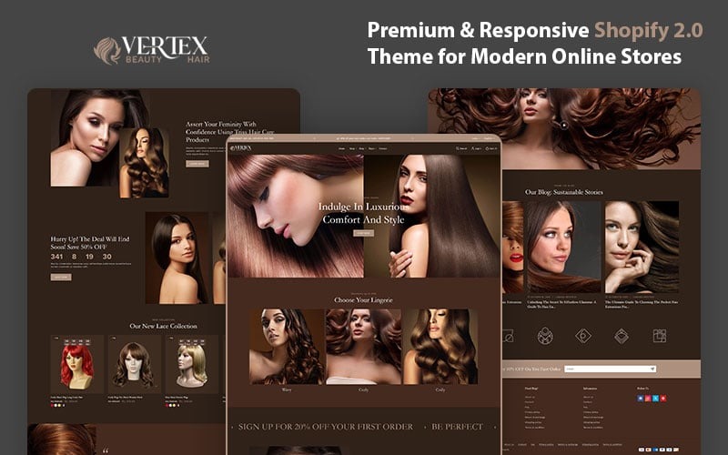 Vertex – The Pinnacle Shopify Theme for Hair Wigs & Extensions