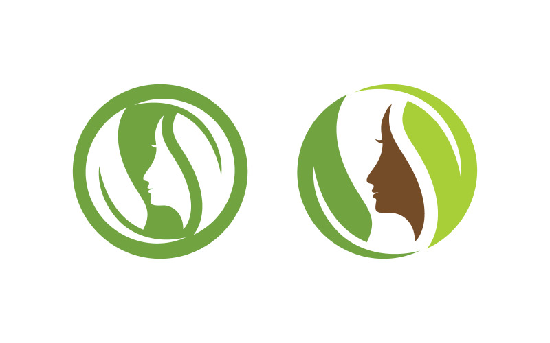 Beautiful Woman hair face character logo illustration v.4 Logo Template