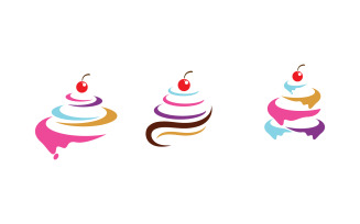 Bread Cake Vector icon design Template illustration v.5