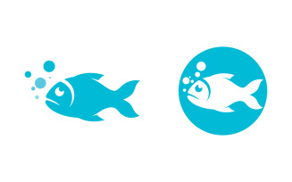 Fish icon illustration Logo template design v.3