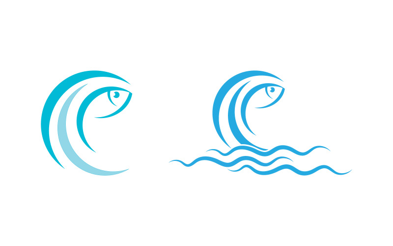 Fish icon illustration Logo template design v.4 Logo Template