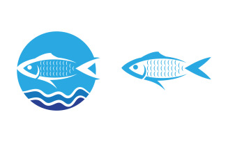 Fish icon illustration Logo template design v.8