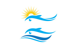 Fish icon illustration Logo template design v.9