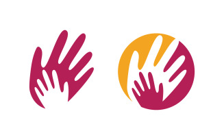 Hand help concept together Logo design template v.1