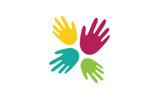 Hand help concept together Logo design template v.2