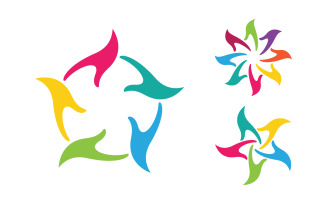 Hand help concept together Logo design template v.4