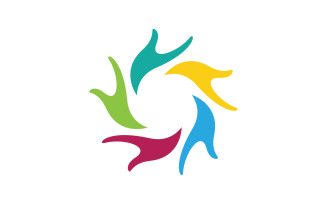 Hand help concept together Logo design template v.5