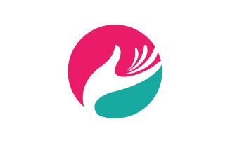 Hand help concept together Logo design template v.7