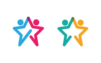 Human care group network and social logo design v.10