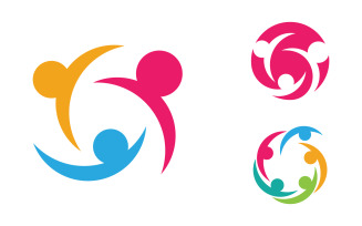 Human care group network and social logo design v.11