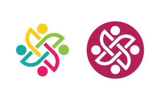 Human care group network and social logo design v.12