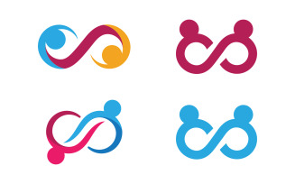 Human care group network and social logo design v.13