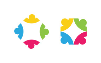 Human care group network and social logo design v.15