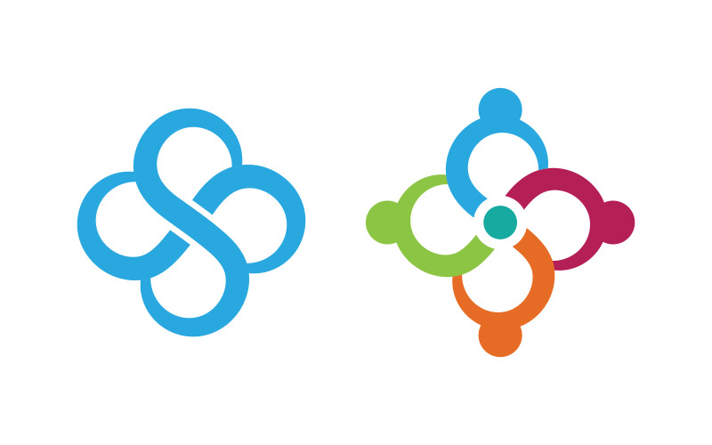 Human care group network and social logo design v.1 Logo Template