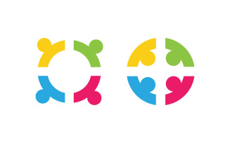 Human care group network and social logo design v.3