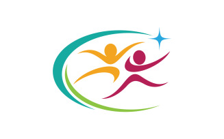 Human care group network and social logo design v.5