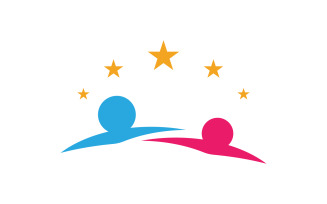 Human care group network and social logo design v.6