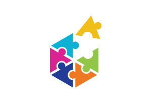Human care group network and social logo design v.7