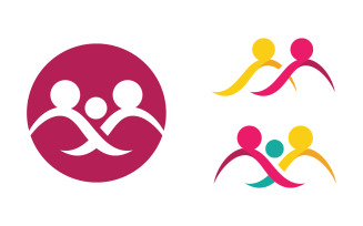 Human care group network and social logo design v.8