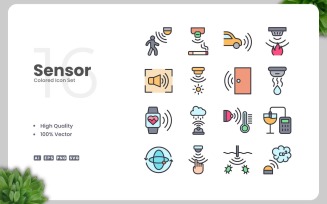 16 Sensor Colored Icons Set