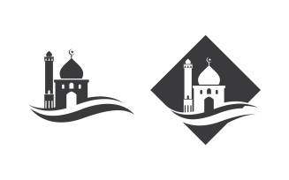 Mosque Islamic Vector logo illustration Template design v.3