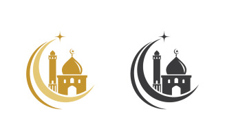 Mosque Islamic Vector logo illustration Template design v.7