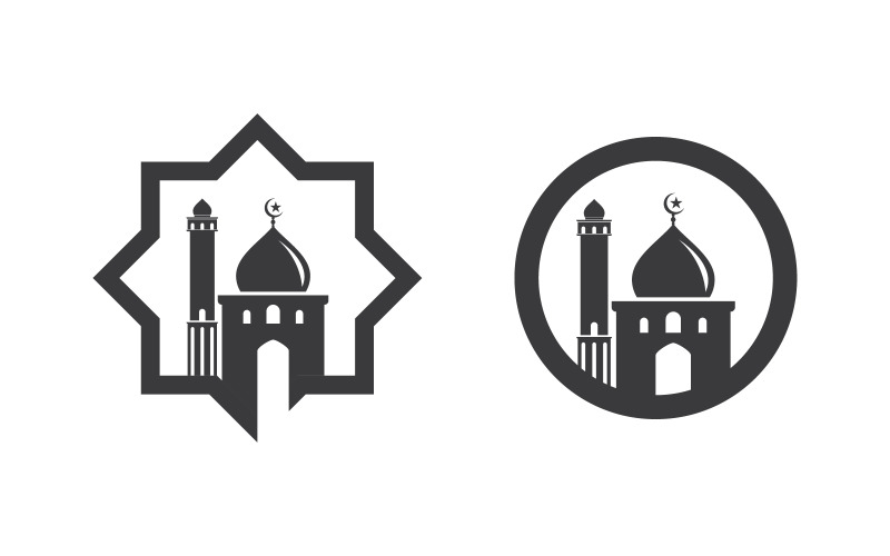Mosque Islamic Vector logo illustration Template design v.8 Logo Template