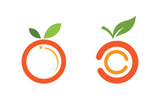 Orange fresh juice logo design Vector icon template v.8