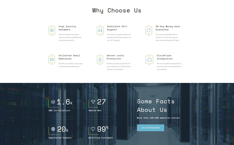 Free HTML5 Template Hosting Website