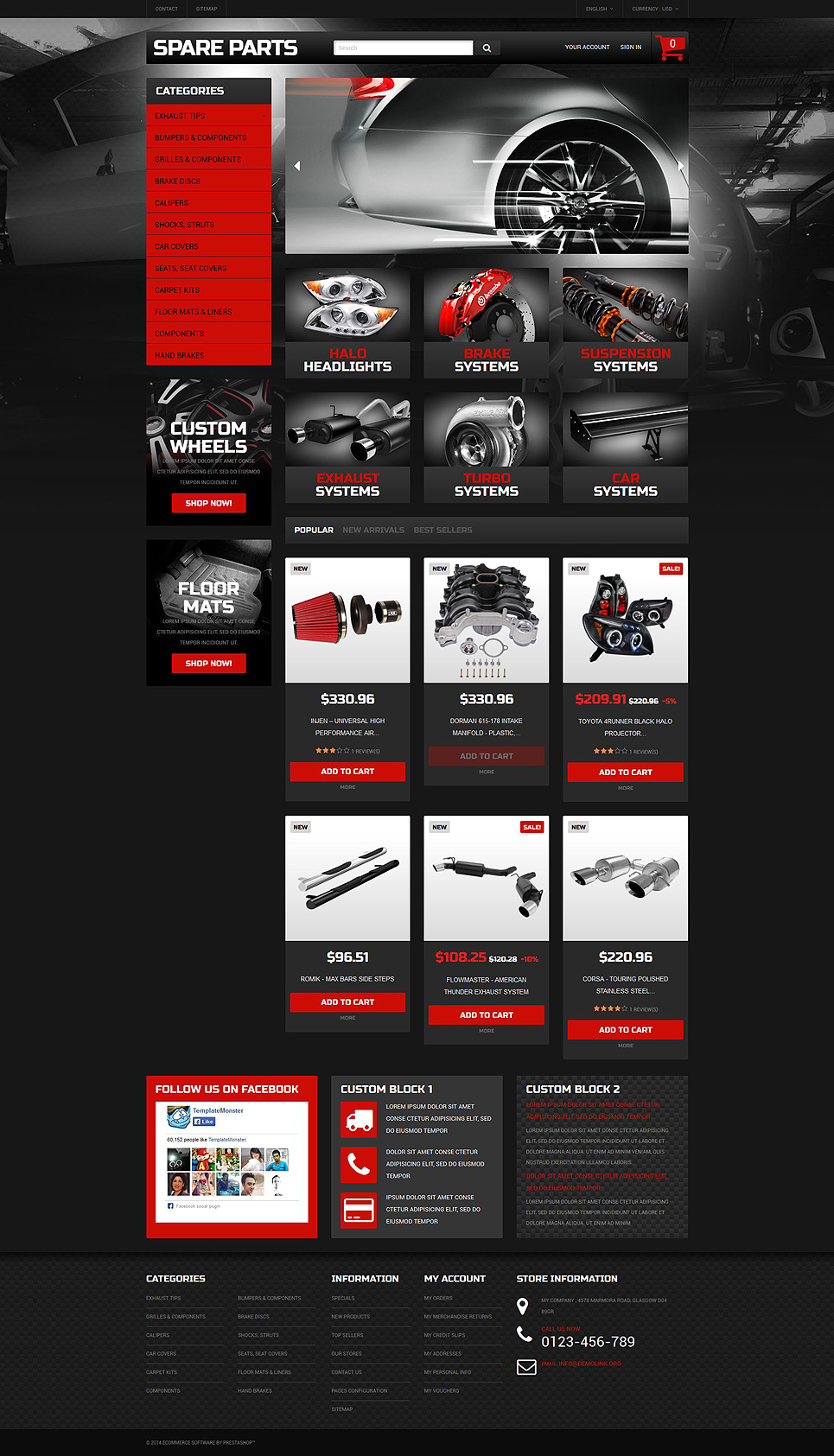 Automobile Replacement Parts PrestaShop Theme New Screenshots BIG