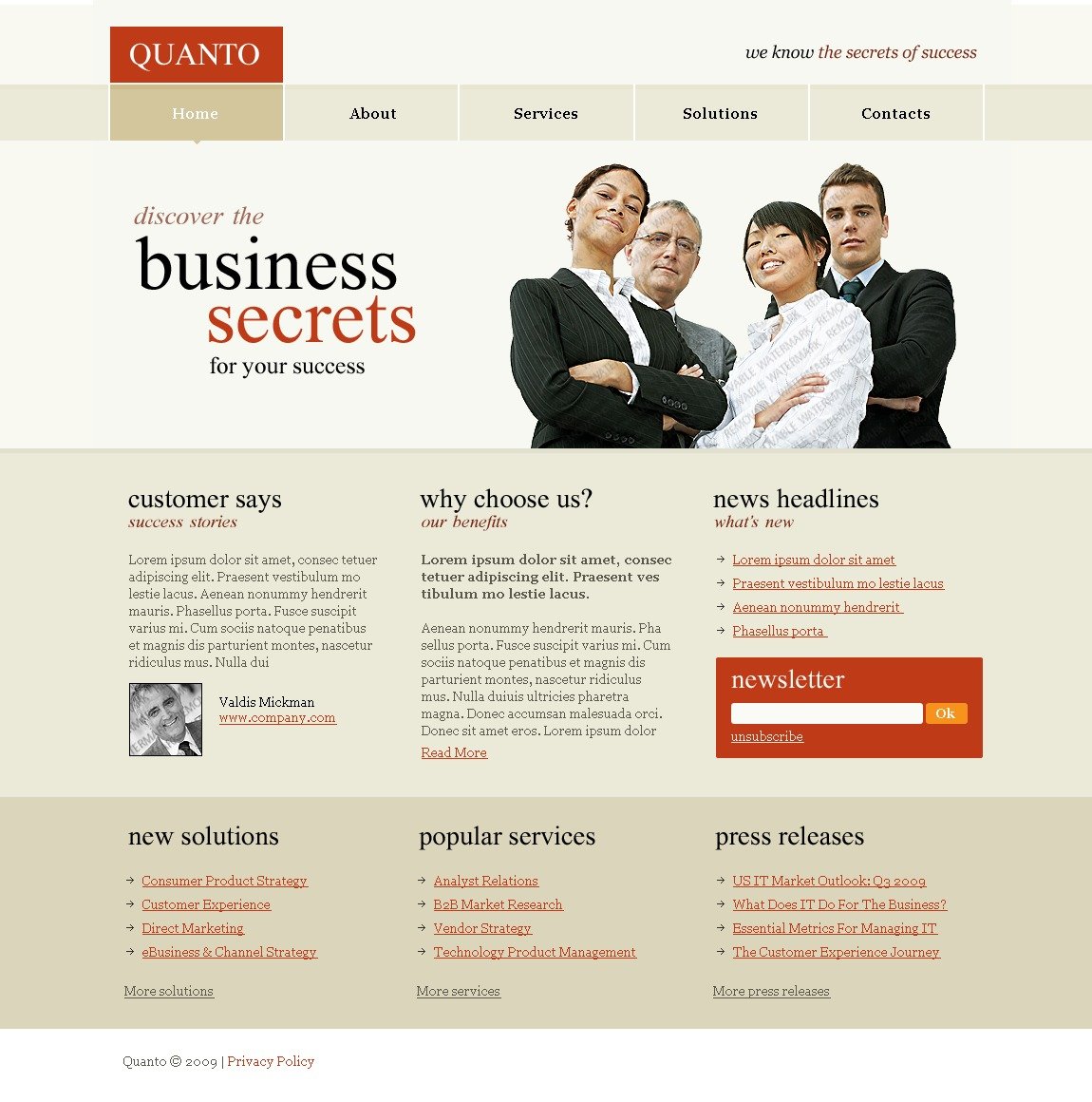 Free Psd Website Templates For Business