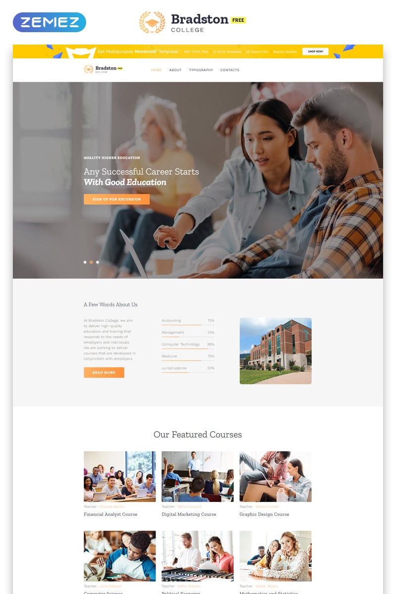 University Website Template Psd